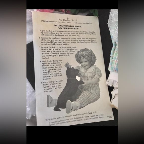 SHIRLEY TEMPLE/DANBURY MINT ”CORKY”& PORCELAIN DOLL BNIB  W/CERTIFICATE - Picture 7 of 14
